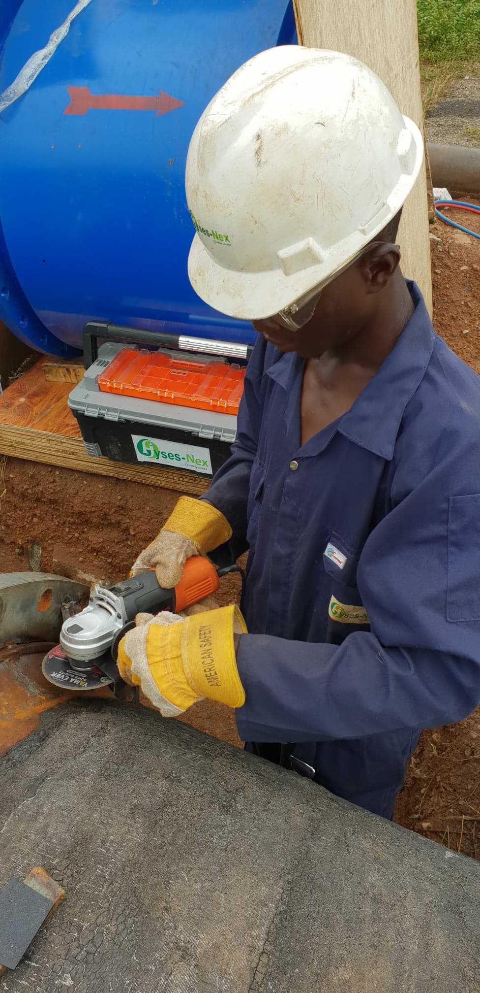 Skilled worker in safety gear
